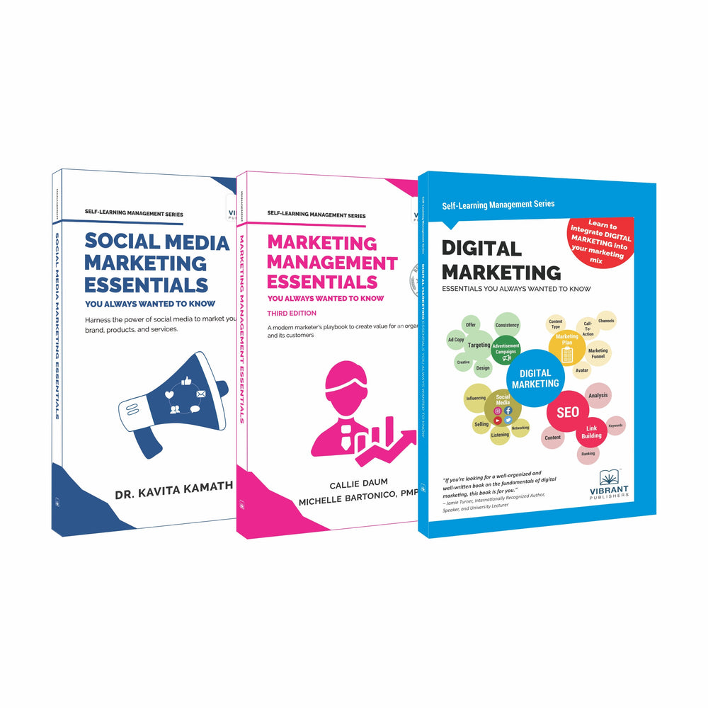 Marketing Essentials Combo: Practical Approaches to Digital Marketing, Social Media Growth, SEO Optimization, ROI Measurement, and Customer Engagement (Set of 3 Books)