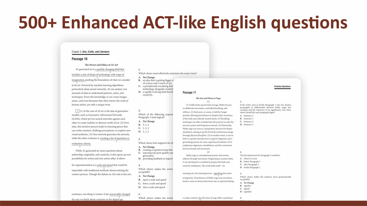 Act English Question Examples ACT English Practice Questions | Prep for the Enhanced ACT | 2026-2027 ...