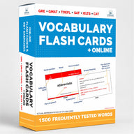 1500 VOCABULARY FLASH CARDS + ONLINE for GRE GMAT SAT CAT – HIGH QUALITY Vocabulary FLASH CARDS + 50 Online Exercises