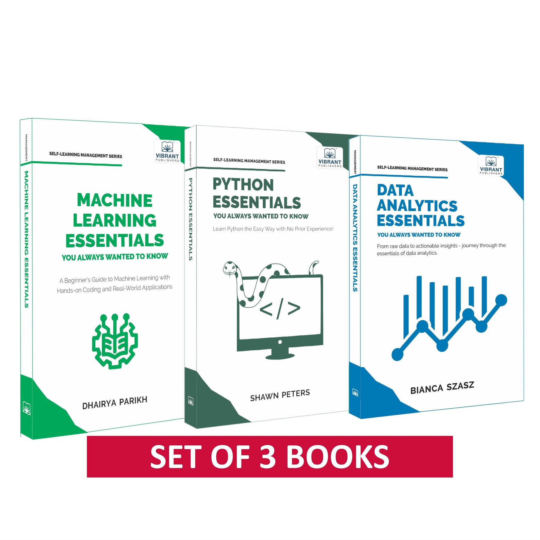 Machine Learning, Python and Data Analytics Essentials set of 3 books combo by Vibrant Publishers