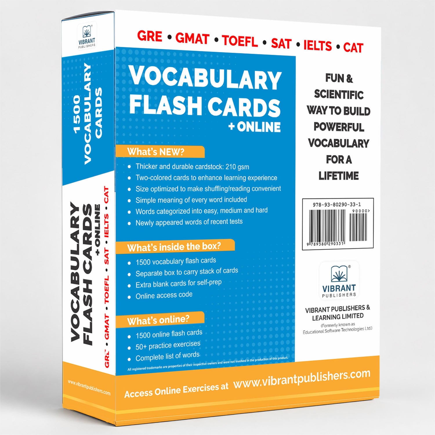 1500 VOCABULARY FLASH CARDS + ONLINE for GRE GMAT SAT CAT – HIGH QUALITY Vocabulary FLASH CARDS + 50 Online Exercises