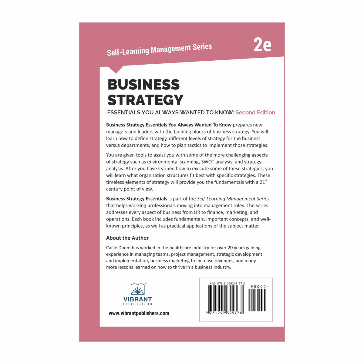Back cover of Business Strategy Essentials You Always Wanted to Know 