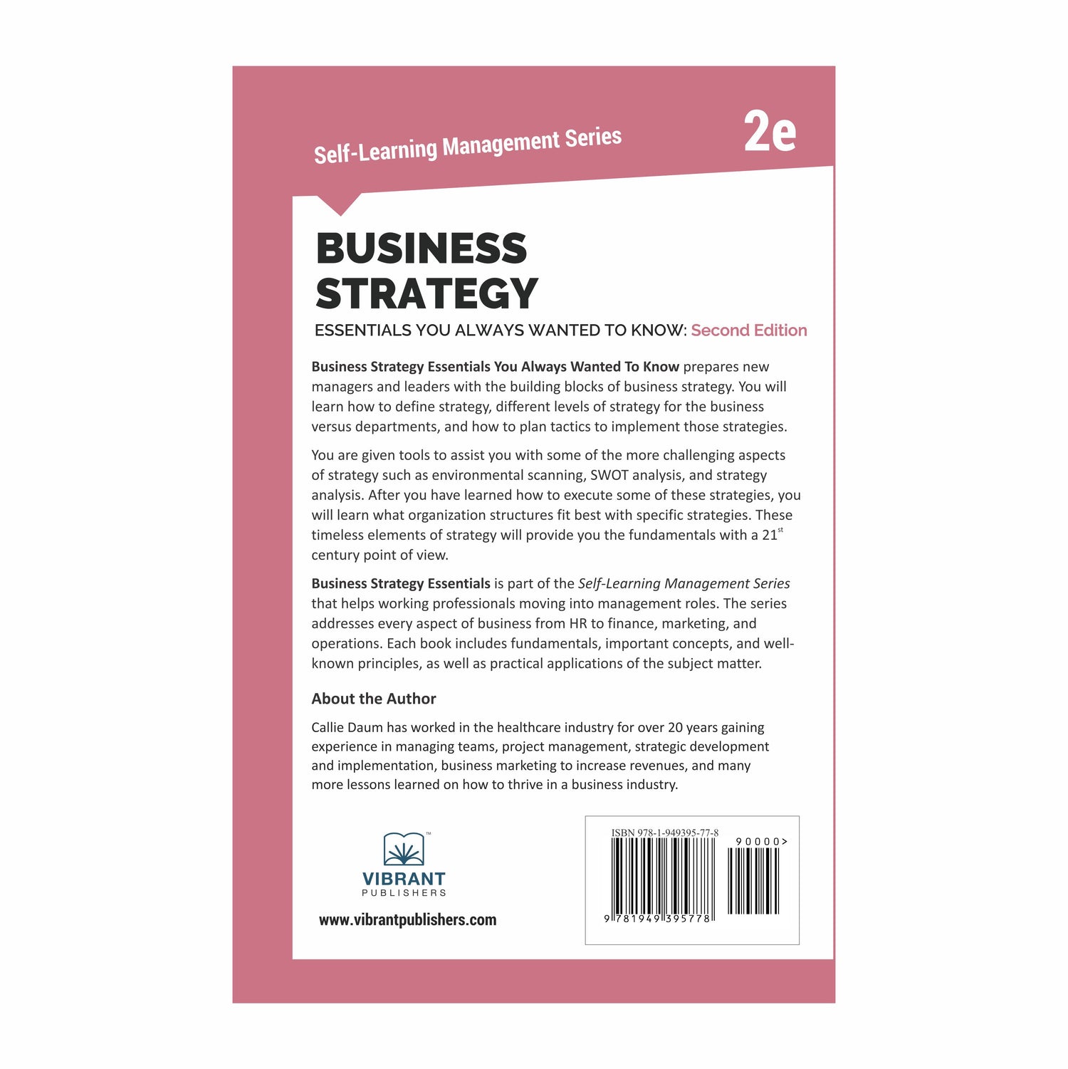 Back cover of Business Strategy Essentials You Always Wanted to Know 