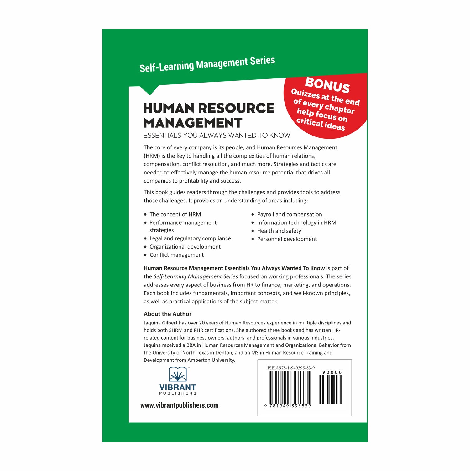 Back cover of Human Resource Management Essentials book