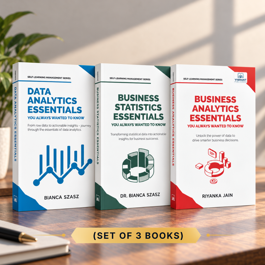 Set of 3 books Comprising of Business Statistics, Data & Business Analytics Essentials by Vibrant Publishers.