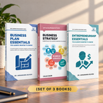 Three business books from the Self Learning Management Series by Dr. Annamaria Blijven are displayed on a wooden surface.