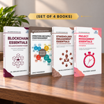 Four paperback books from the Self-Learning Management Series by Vibrant  Publishers are displayed in a row on a wooden table.