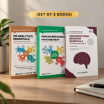 Three paperback books from the Self-Learning Management Series displayed on a wooden desk, with a yellow banner overlay reading '(SET OF 3 BOOKS)'. 