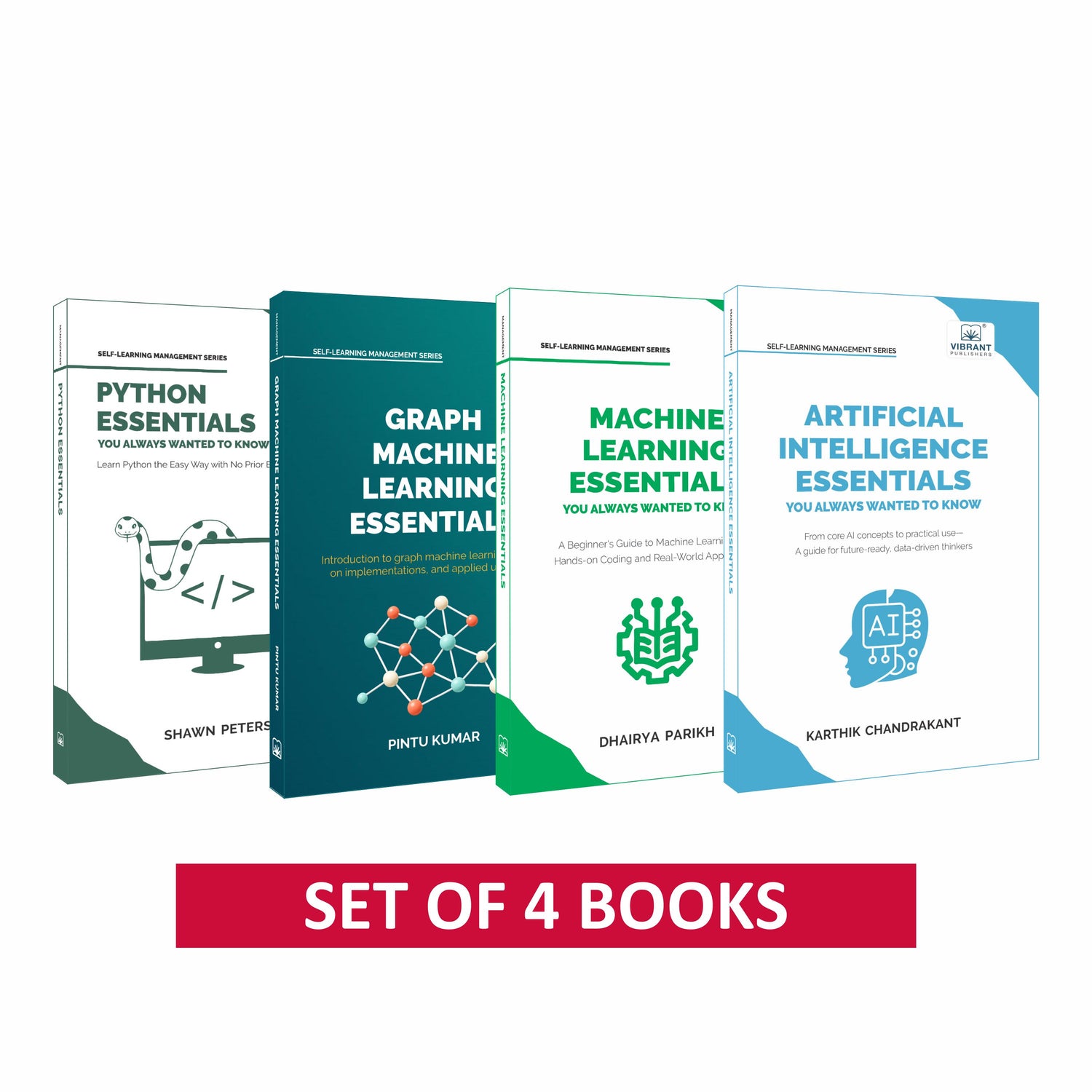 Artificial Intelligence Essentials, Machine Learning Essentials, Graph Machine Learning Essentials & Python Essentials — Set of 4 Books