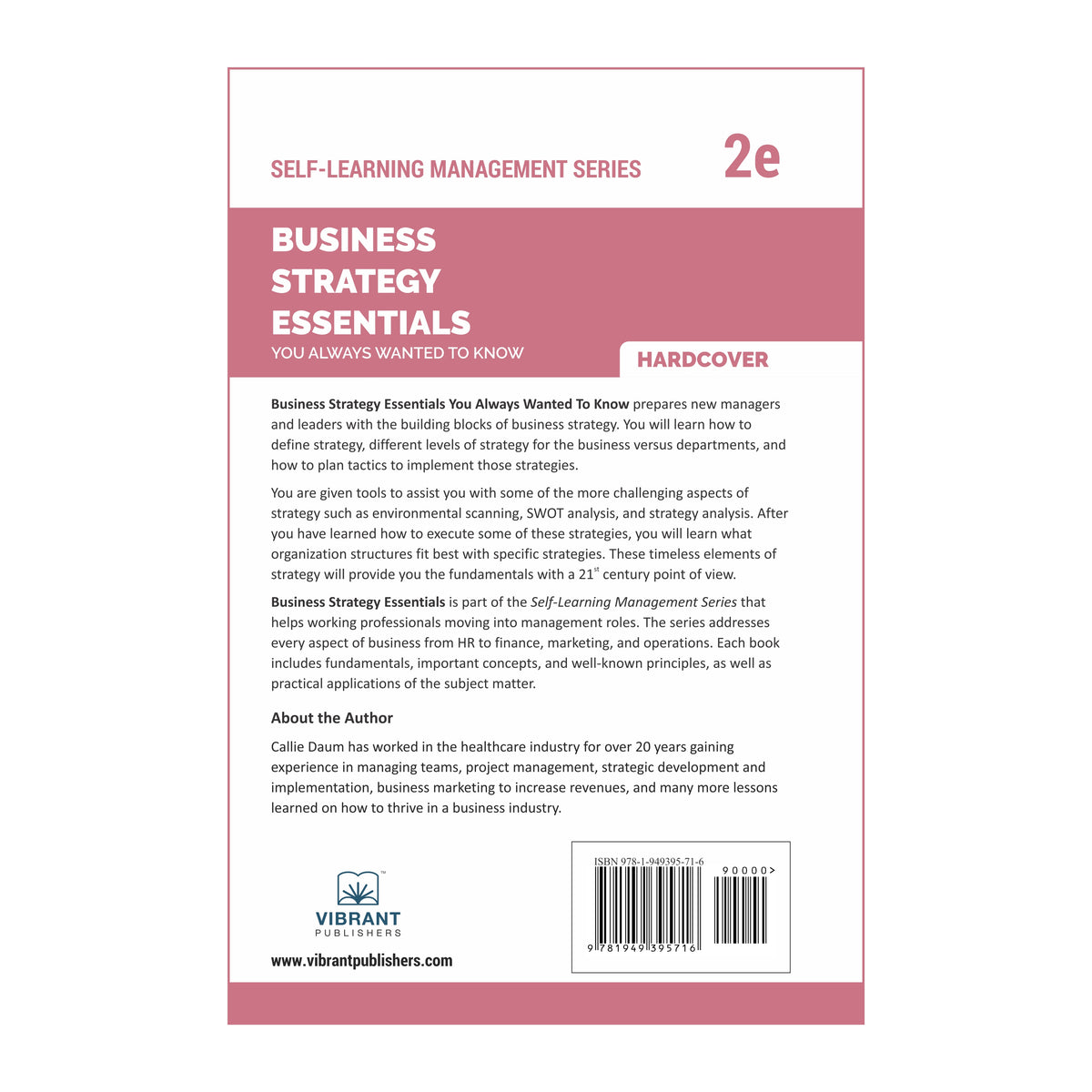 Back cover of Business Strategy Essentials You Always Wanted to Know 