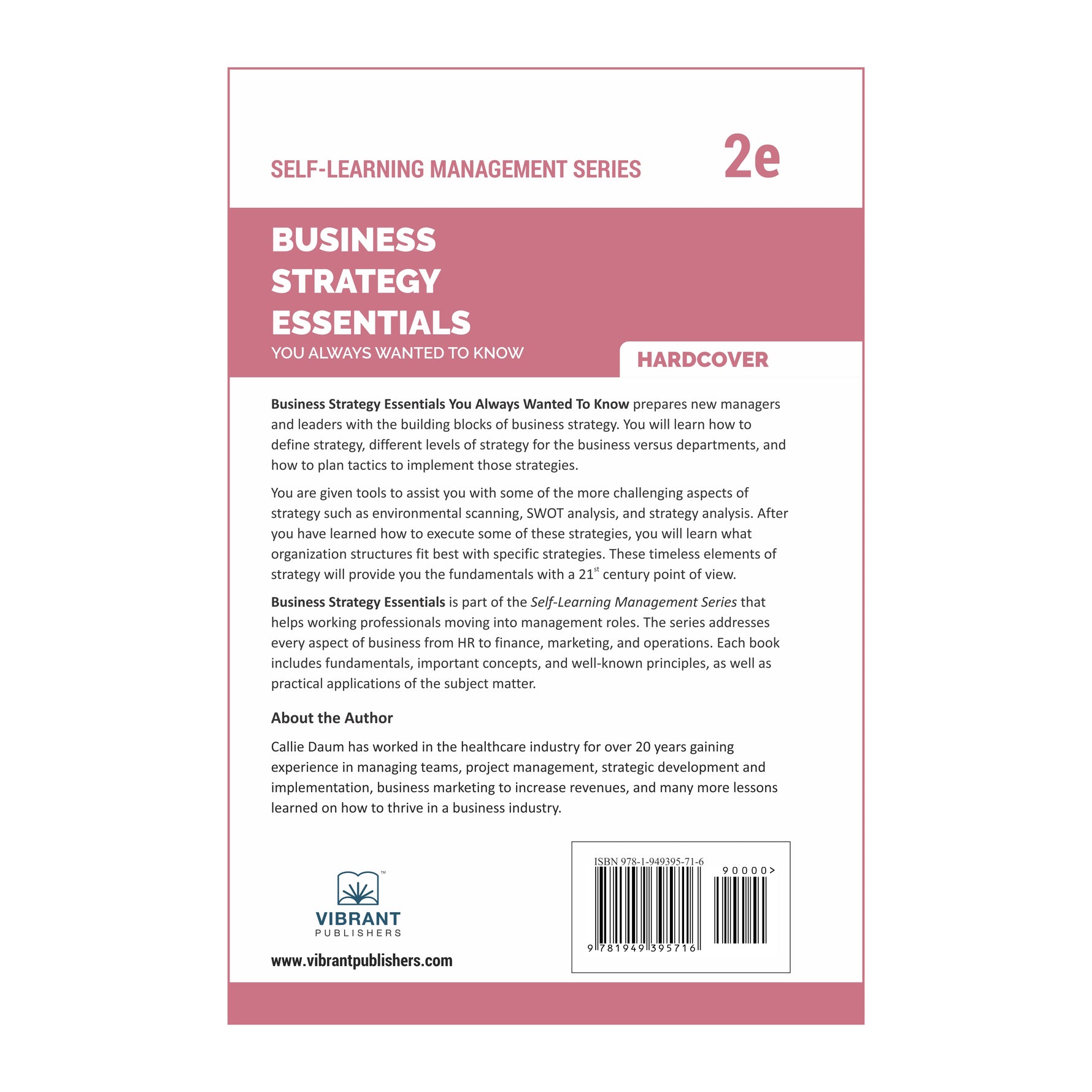 Back cover of Business Strategy Essentials You Always Wanted to Know 