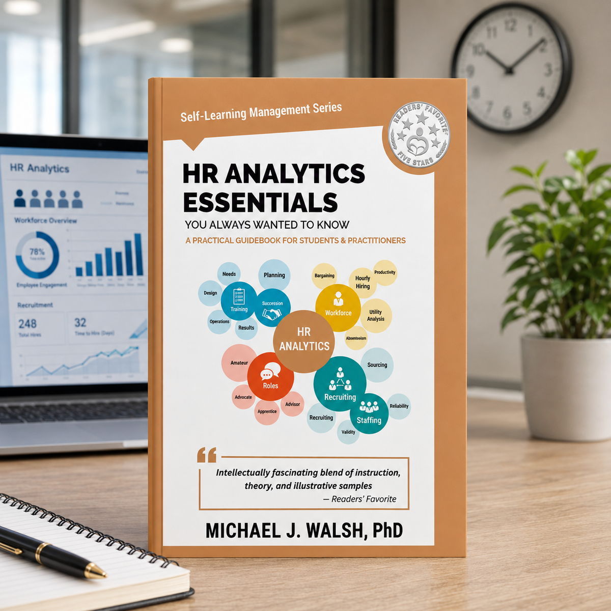 A book titled 'HR Analytics Essentials' by Michael J. Walsh, PhD. 