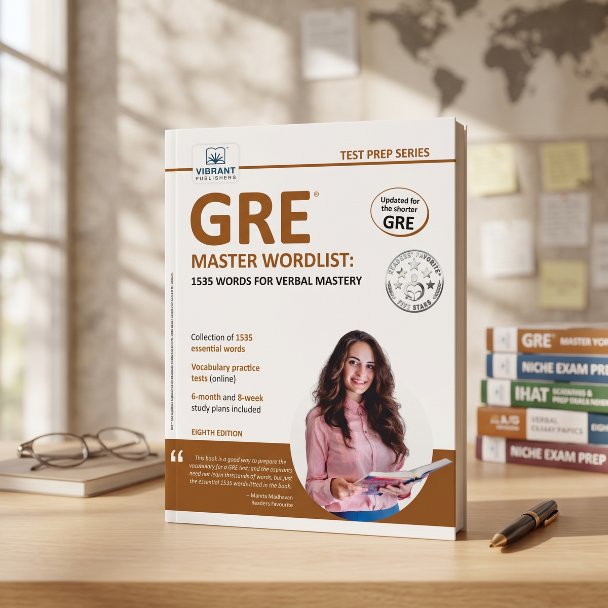 GRE Master Wordlist: 1535 Words for Verbal Mastery, 8th Edition by Vibrant publishers.