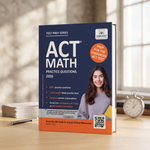 A paperback book titled "ACT MATH Practice Questions 2026" by Vibrant Educatio