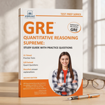 GRE Quantitative Reasoning Supreme study guide book by Vibrant Publishers.