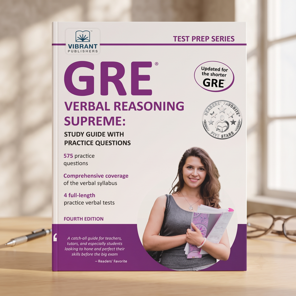 GRE Verbal Reasoning Supreme study guide book by Vibrant Publishers.