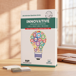 A paperback book titled "Innovative Interview Questions" .
