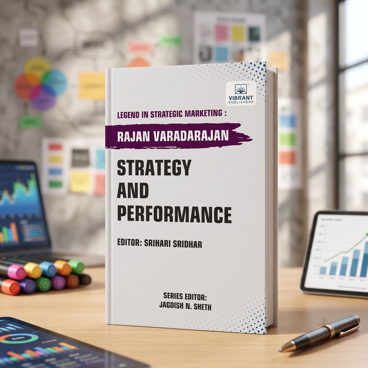 A paperback book titled 'Strategy and Performance' by Rajan Varadarajan.
