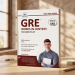 GRE Words in Context: The Complete List test prep book by Vibrant Publishers.