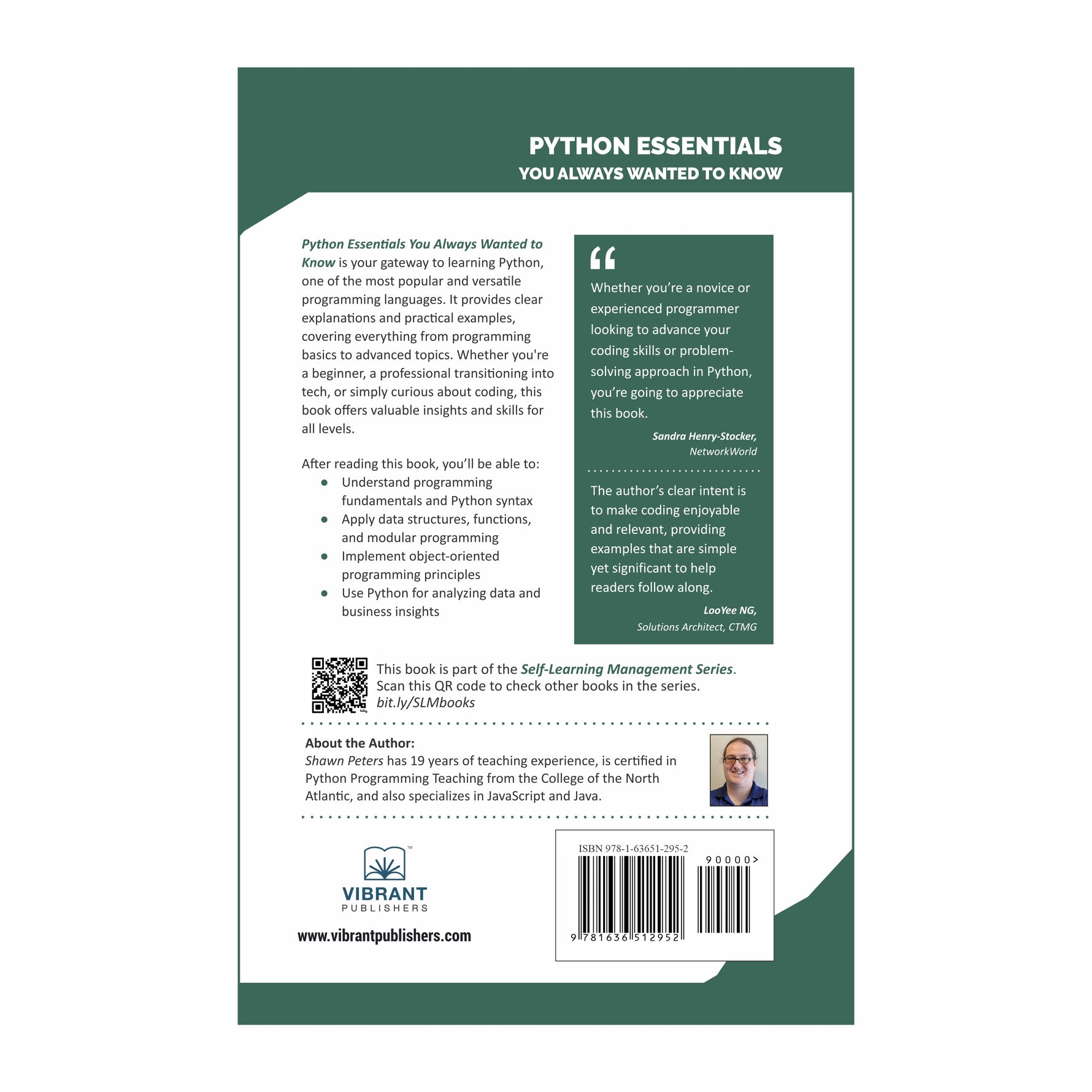 Hardcover of the book Python Essentials You Always Wanted to Know, a beginner-friendly guide to learning Python programming, featuring a snake wrapped around a computer monitor.