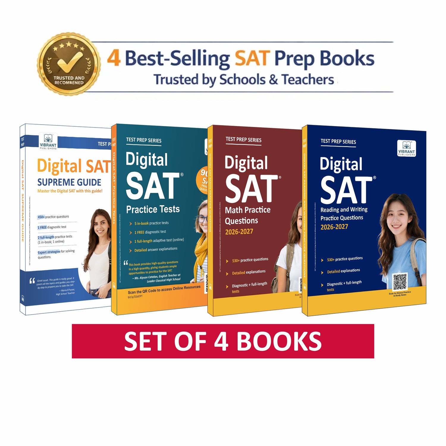 Digital SAT Prep Ultimate Self-Study Course : Set of 4 Books