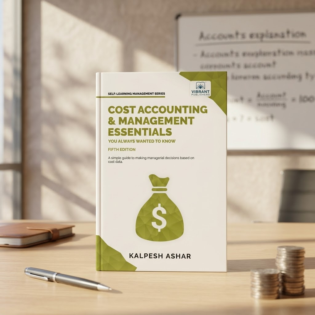 A paperback book titled 'Cost Accounting & Management Essentials' by Kalpesh Ashar.