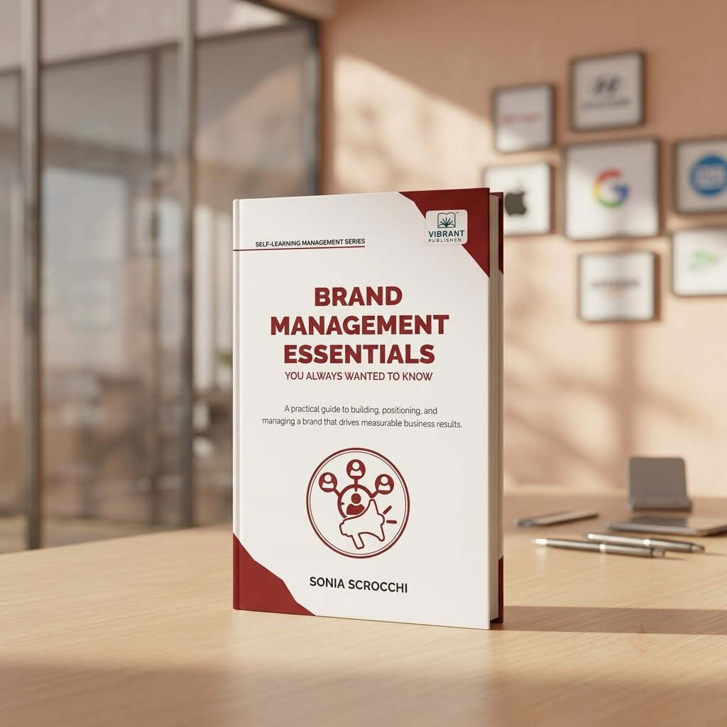 A paperback book titled 'Brand Management Essentials' by Sonia Scrochi.