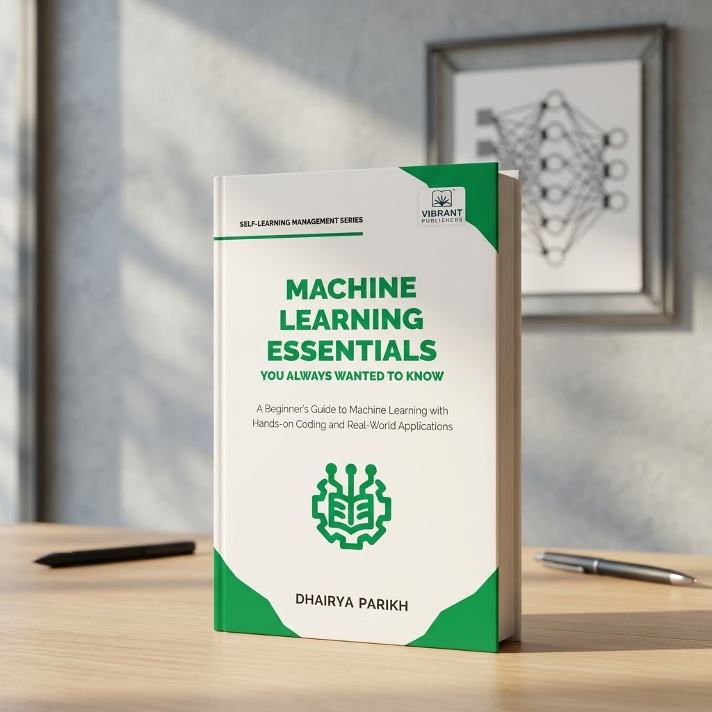 A book titled 'Machine Learning Essentials' by Dhairya Parikh.