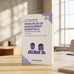 A paperback book titled "Principles of Management Essentials" by Callie Daum.